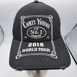 Chris Young 2016 World Tour Mesh Trucker Hat Adjustable Black Collectible Cap